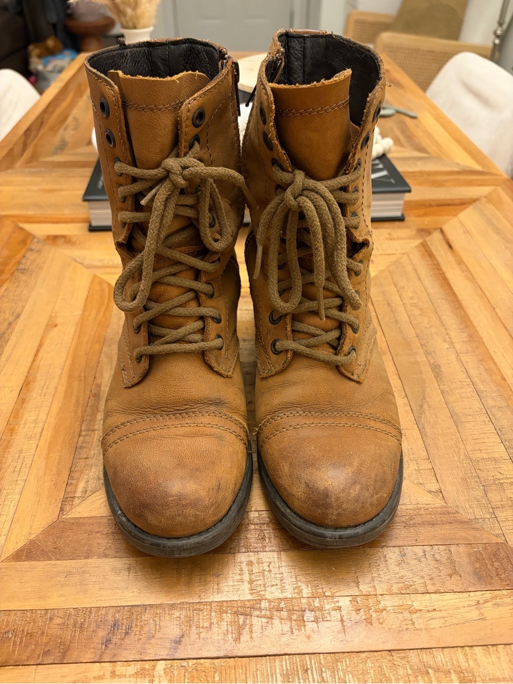 Steve Madden Troopa Genuine Leather Combat Boots